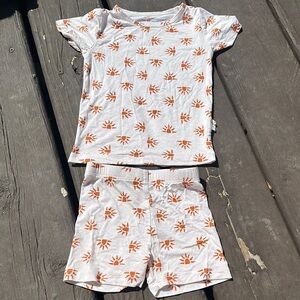 Boutique Bamboo sun print‎ gender neutral short set 6-12 months